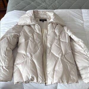 Banana Republic Cream Quilted Puffer Jacket